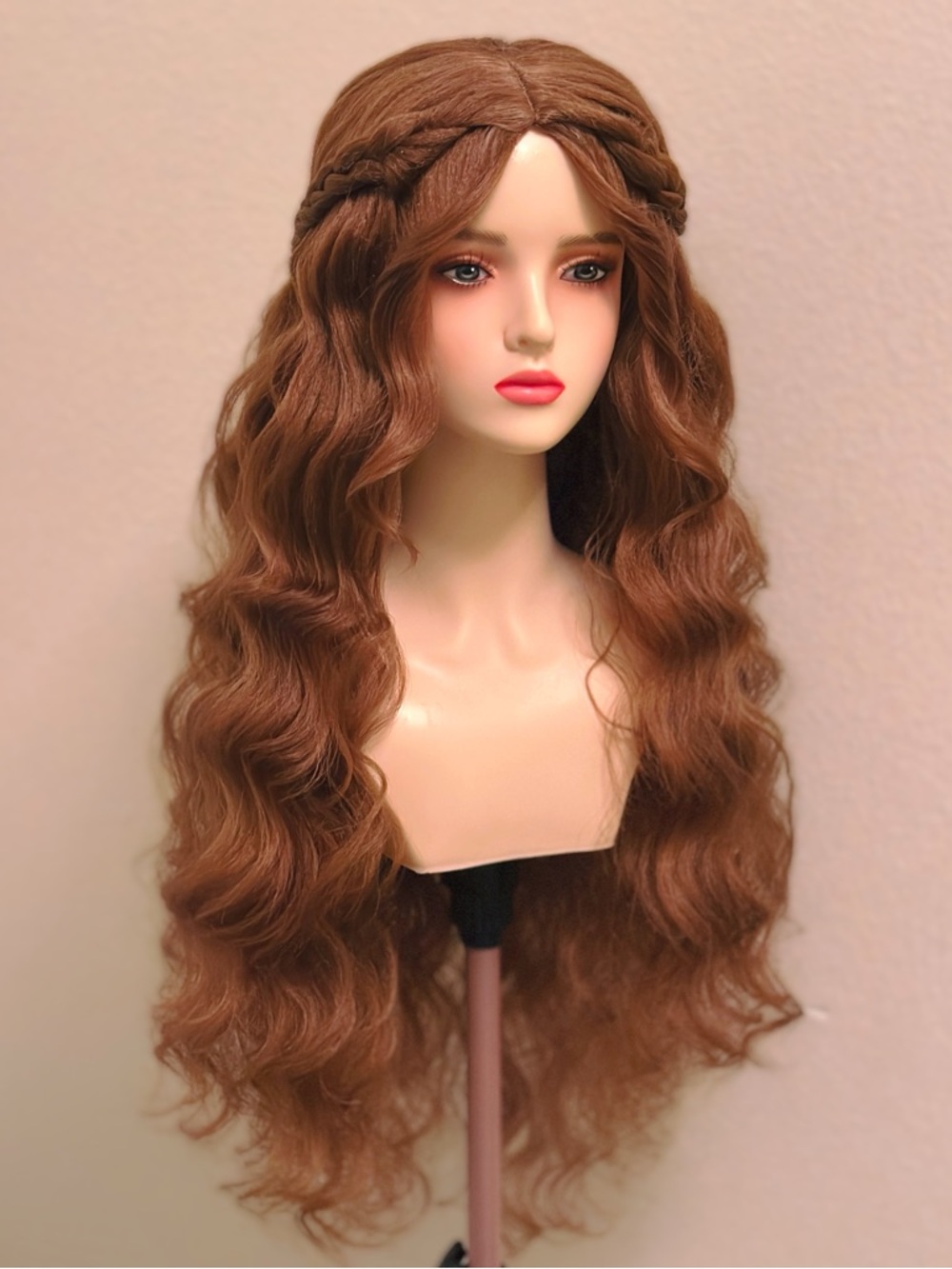 Warm Brown Maiden Inspired Hardfront Wig